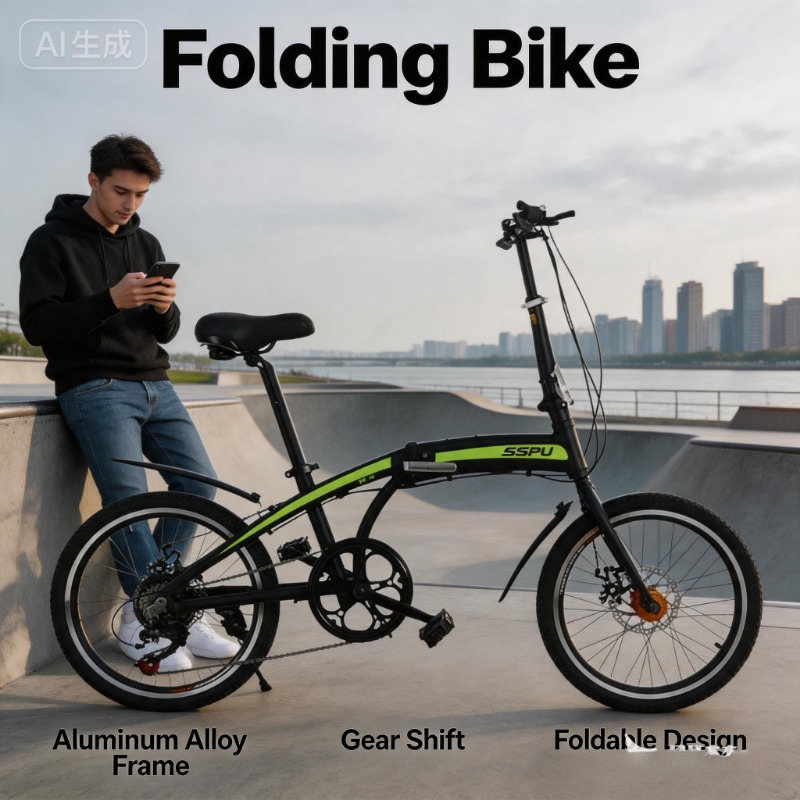 Commuting With Bike - Bicicleta Plegable Ultraligera de 20 Pulgadas