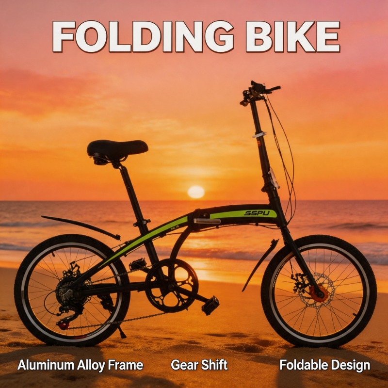 Commuting With Bike - Bicicleta Plegable de Aleación de Aluminio