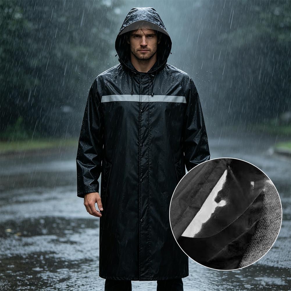 Cycling Commute In Rain - Poncho Impermeable con Capucha, Impermeable Largo
