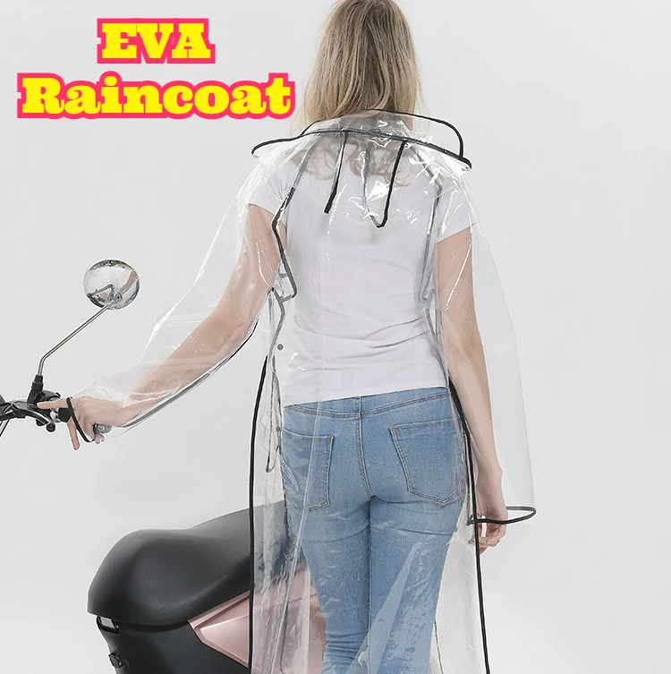 Waterproof Cycling Commute - Impermeable Transparente con Cinturón de EVA,