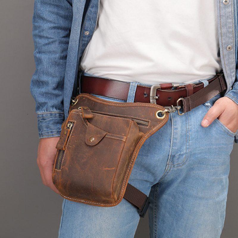 Cycling Commute Bag - Riñonera de cuero Pu Vintage para