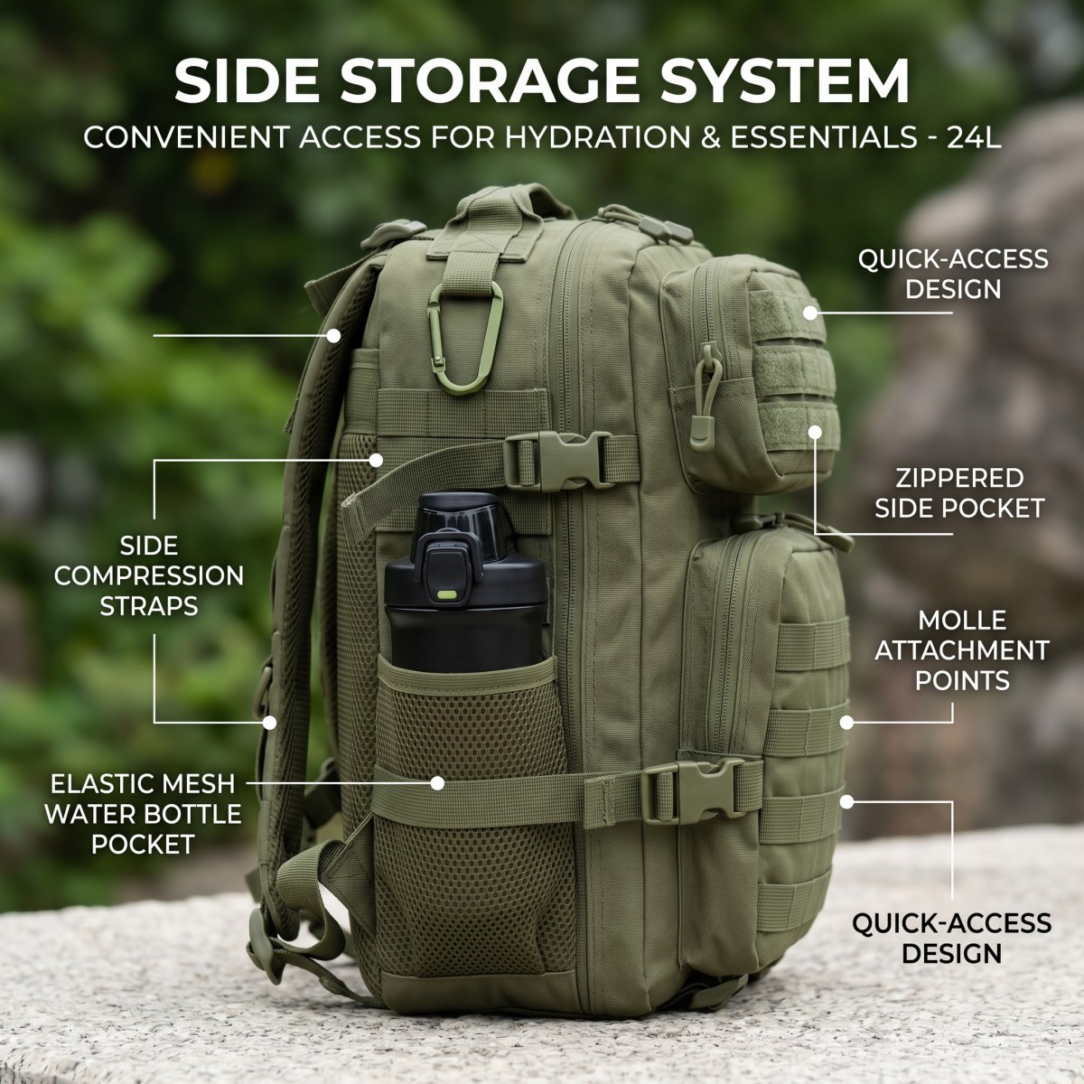 Mochila Táctica Molle de 24L p - Cycling Commute Distance reseña y precio